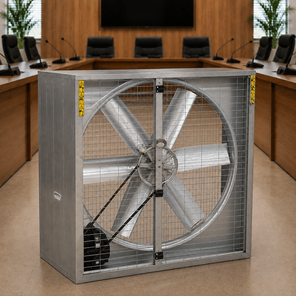 מאוורר ארגז תעשייתי ANIA 1380×1380 מ״מ ברצועת הינע לשאיבת אוויר – 44,500 מק״ש