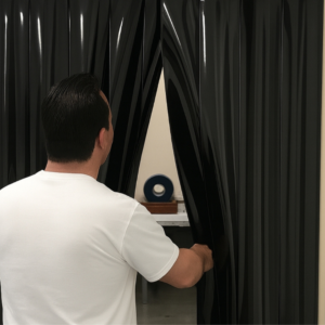 Opaque Black Coloured PVC Curtain - לגלריה