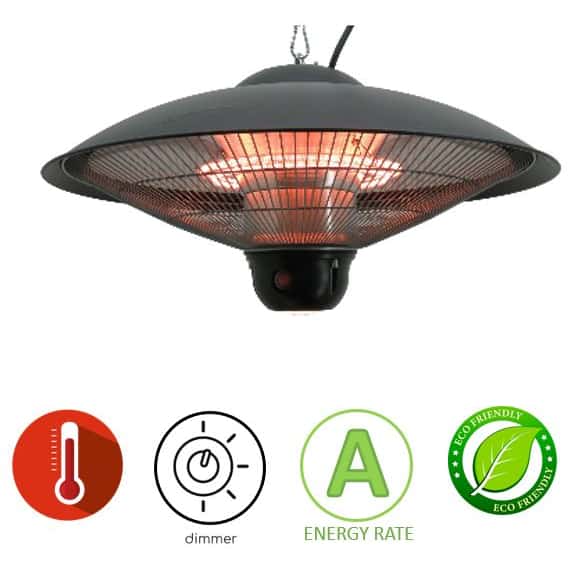 תנור חימום אינפרא אדום 1800W שחור תליה ANIA 2125