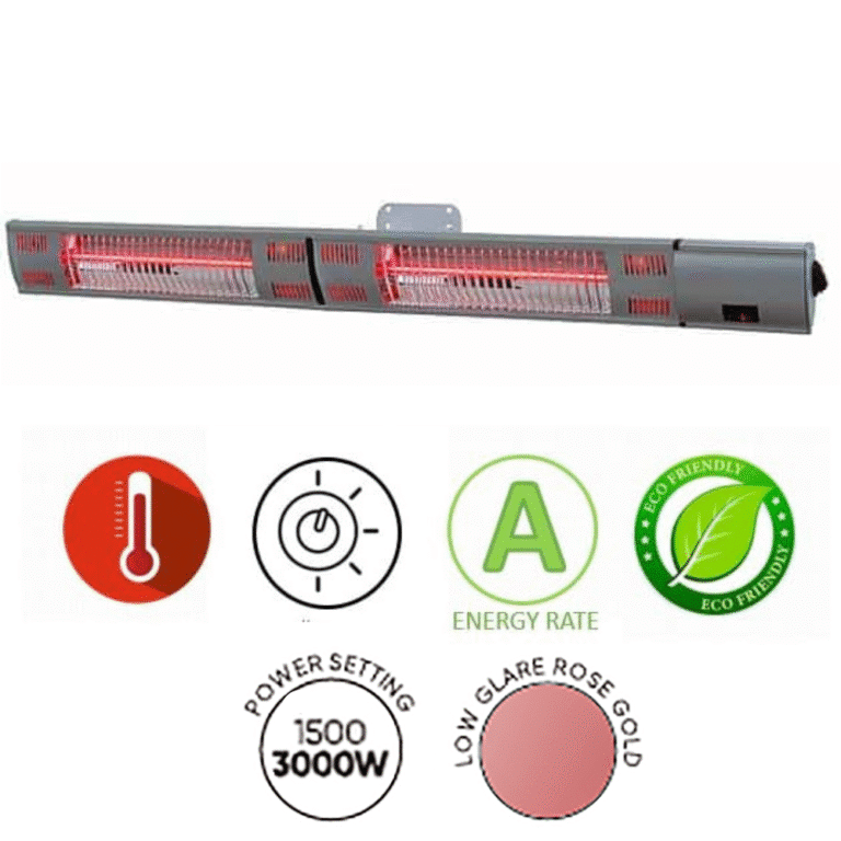 פס חימום אינפרא אדום ANIA 3046 כסוף דולק, סמלי 1500/3000W